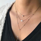 14k Gold Bezel Diamond by the Yard Lariat Necklace Zoe Lev Jewelry