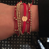 Vermeil Trio Fortune Bracelet - Red SAMPLE SALE Zoe Lev Jewelry