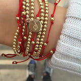 Vermeil Trio Fortune Bracelet - Red SAMPLE SALE Zoe Lev Jewelry
