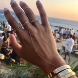 14k Gold Single Bezel Diamond Hand Chain Zoe Lev Jewelry