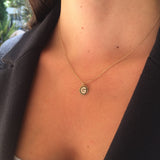 Diamond Initial Small Disc Pendant Personalized Zoe Lev Jewelry