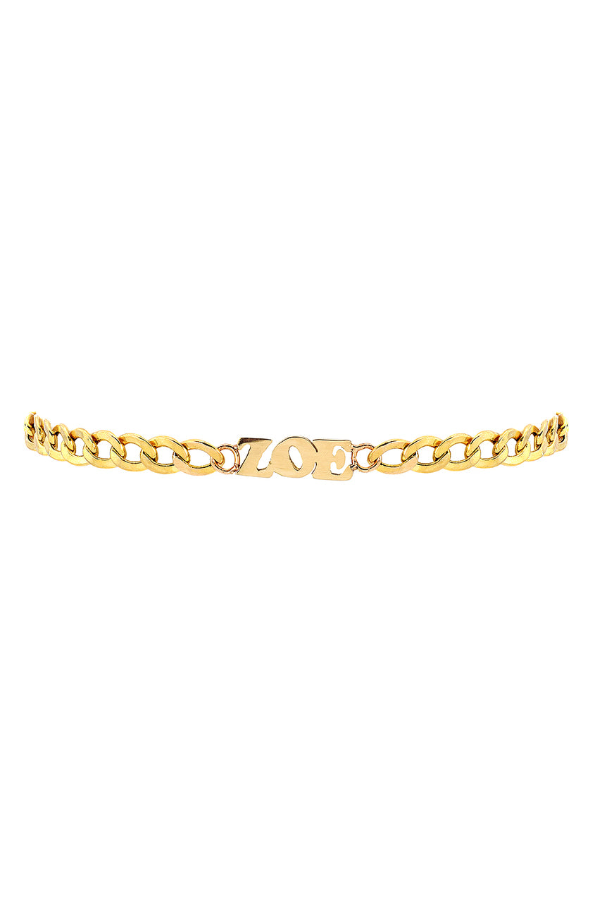 14k Gold Cuban Link Name Bracelet