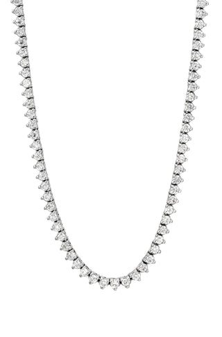 3 Prong Diamond Tennis Necklace