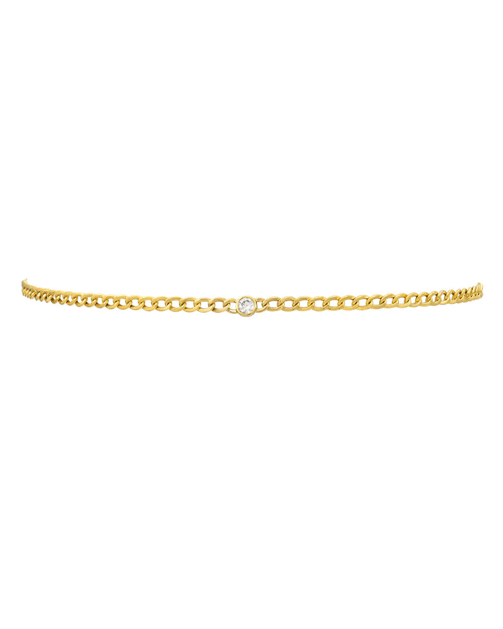 Cuban Link Bezel Diamond Choker Zoe Lev Jewelry