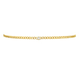 Cuban Link Bezel Diamond Choker Zoe Lev Jewelry