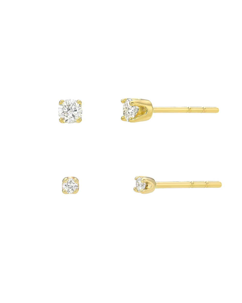 Mini 4 Prong Diamond Stud Earrings Zoe Lev Jewelry