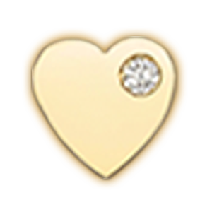 Selected Initials & Charms OPTIONS_HIDDEN_PRODUCT Zoe Lev Jewelry 14K Gold Heart with Tiny Diamond