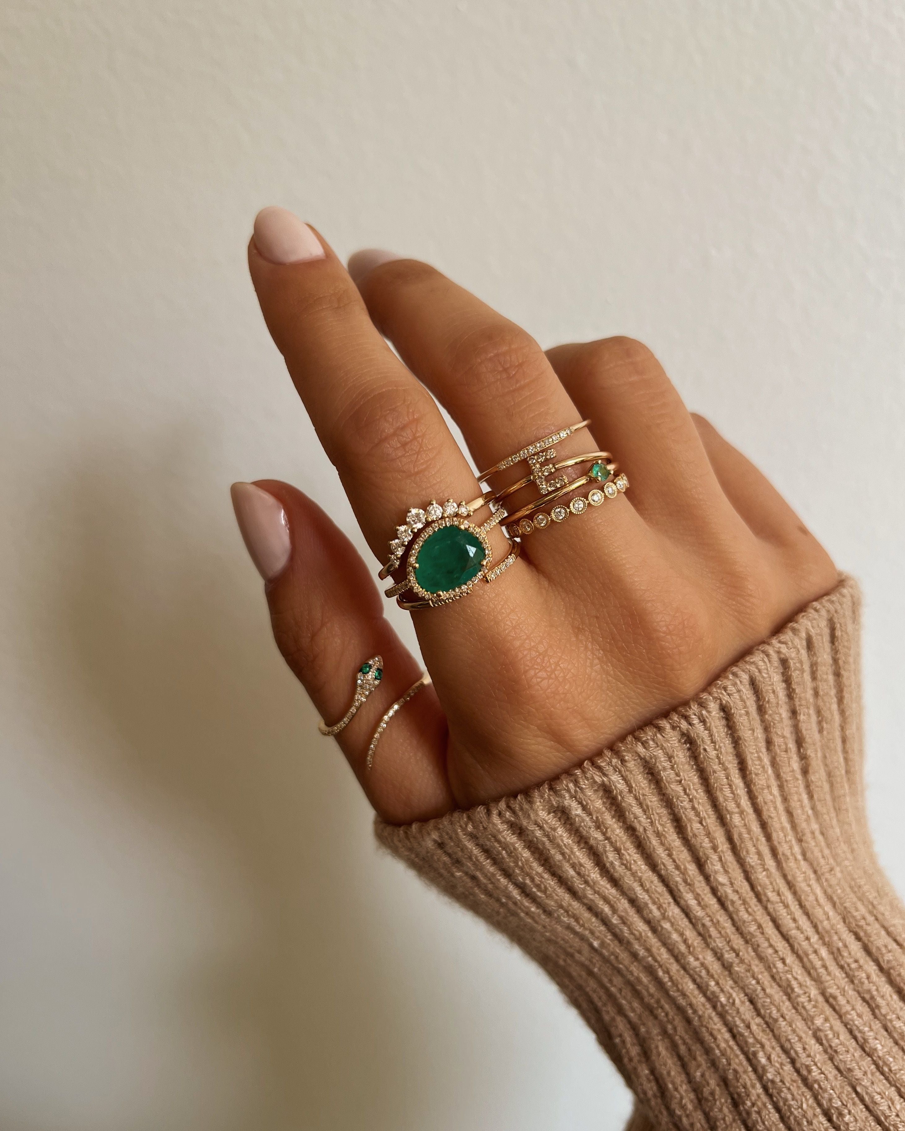 Diamond Emerald Ring Zoe Lev Jewelry