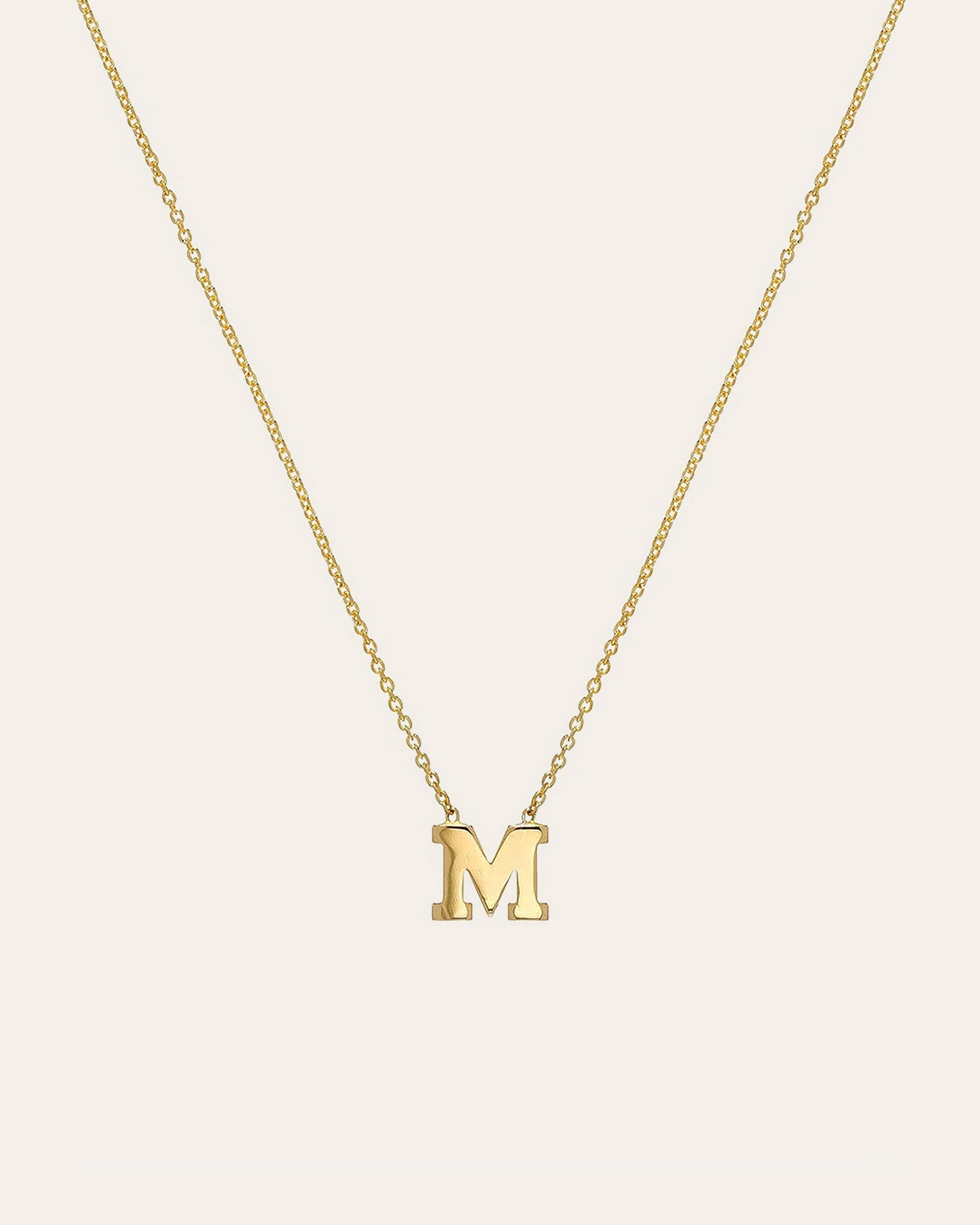 Dainty 14k Gold Personalized Initial Charm Initial Pendant, Letter