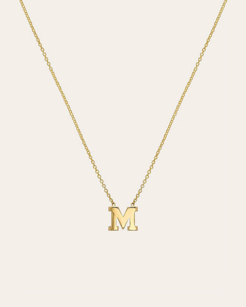 RCD10969-18 14K Gold Block Letter Initial D Necklace | Royal Chain Group