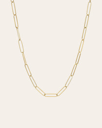14k Gold Paper Clip Chain Necklace Chains Zoe Lev Jewelry