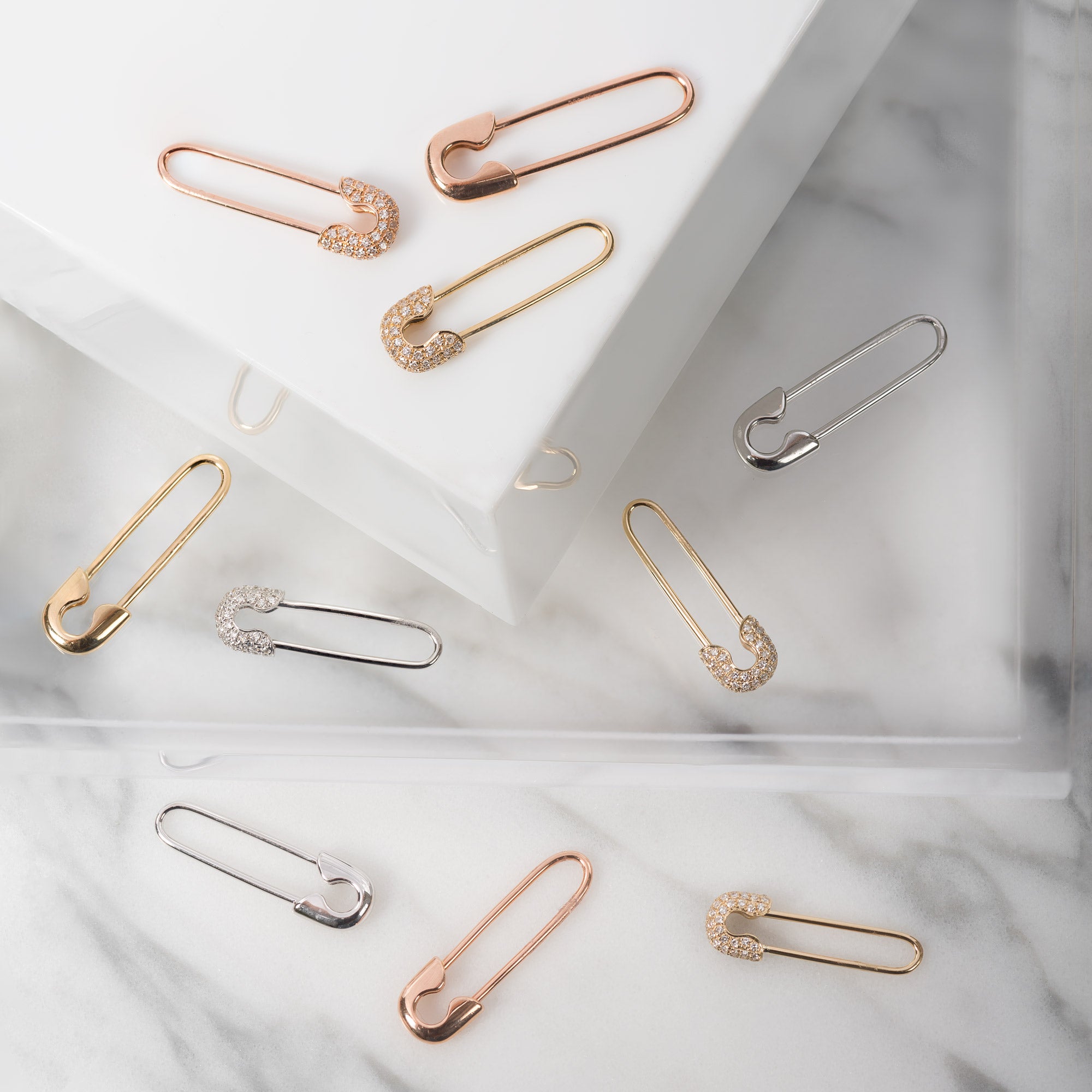 Diamond Safety Pin Pendant Zoe Lev Jewelry