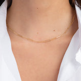 14k Gold Paper Clip Chain Necklace Chains Zoe Lev Jewelry