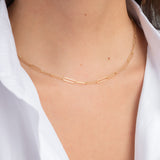 14k Gold Paper Clip Chain Necklace Chains Zoe Lev Jewelry