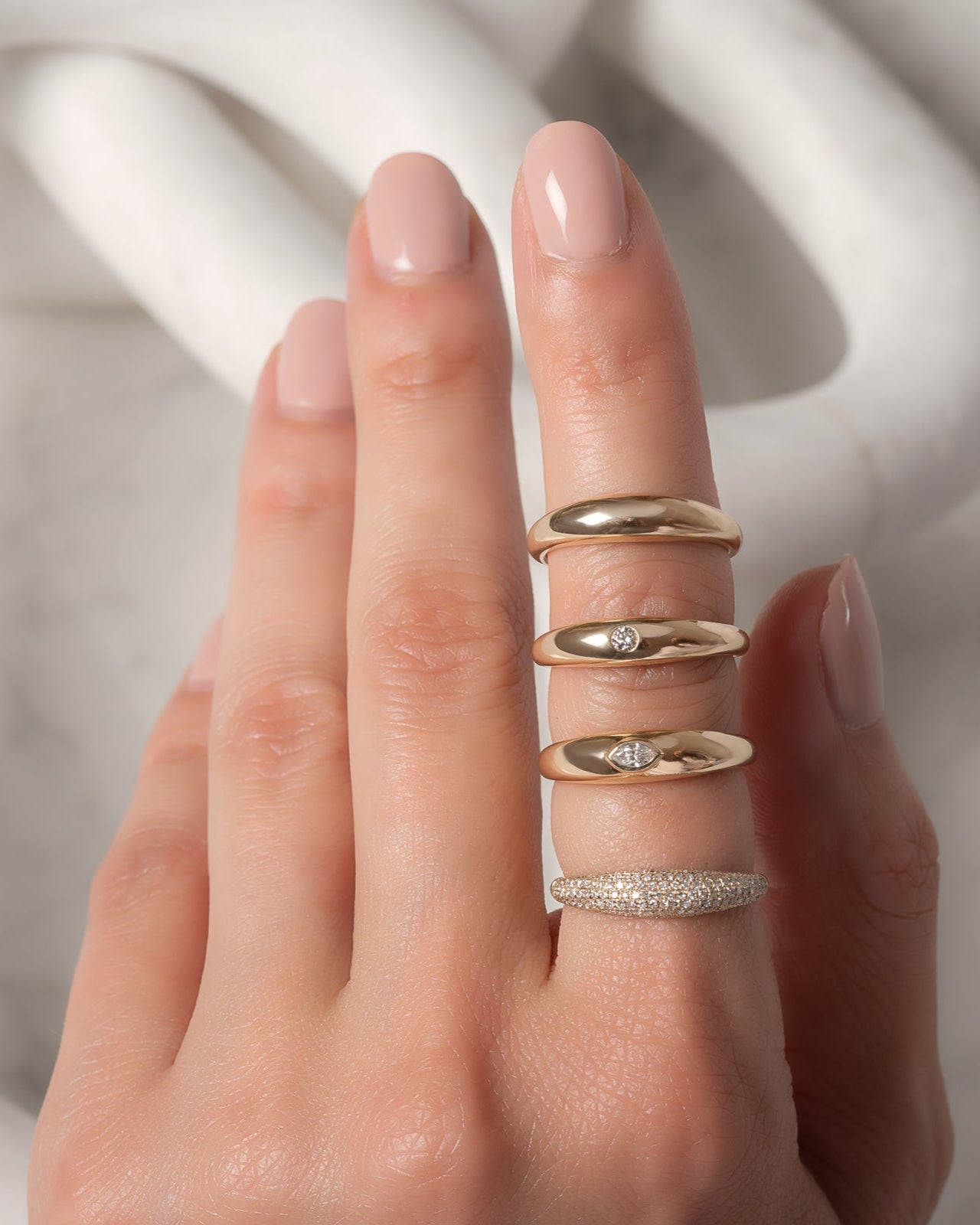 Diamond Pave Dome Ring Zoe Lev Jewelry