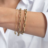 14k Gold Paper Clip Chain Bracelet Zoe Lev Jewelry