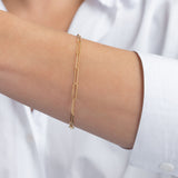 14k Gold Paper Clip Chain Bracelet Zoe Lev Jewelry
