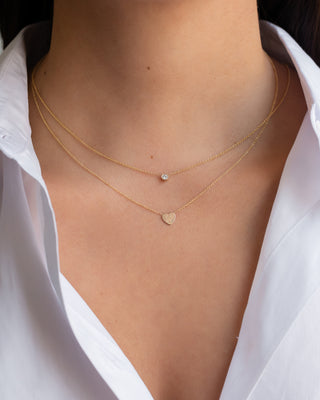 14k Gold Initial Heart Necklace