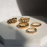 14k Gold Large Miami Cuban Link Ring Chains Zoe Lev Jewelry