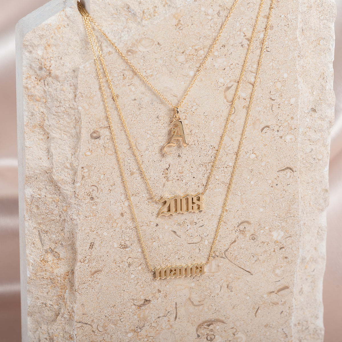 14K Gold Gothic Mama Necklace