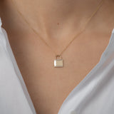 Diamond Lock Pendant Personalized Zoe Lev Jewelry