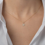 Diamond Small Disc Pendant Zoe Lev Jewelry