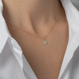 Diamond Small Disc Pendant Zoe Lev Jewelry