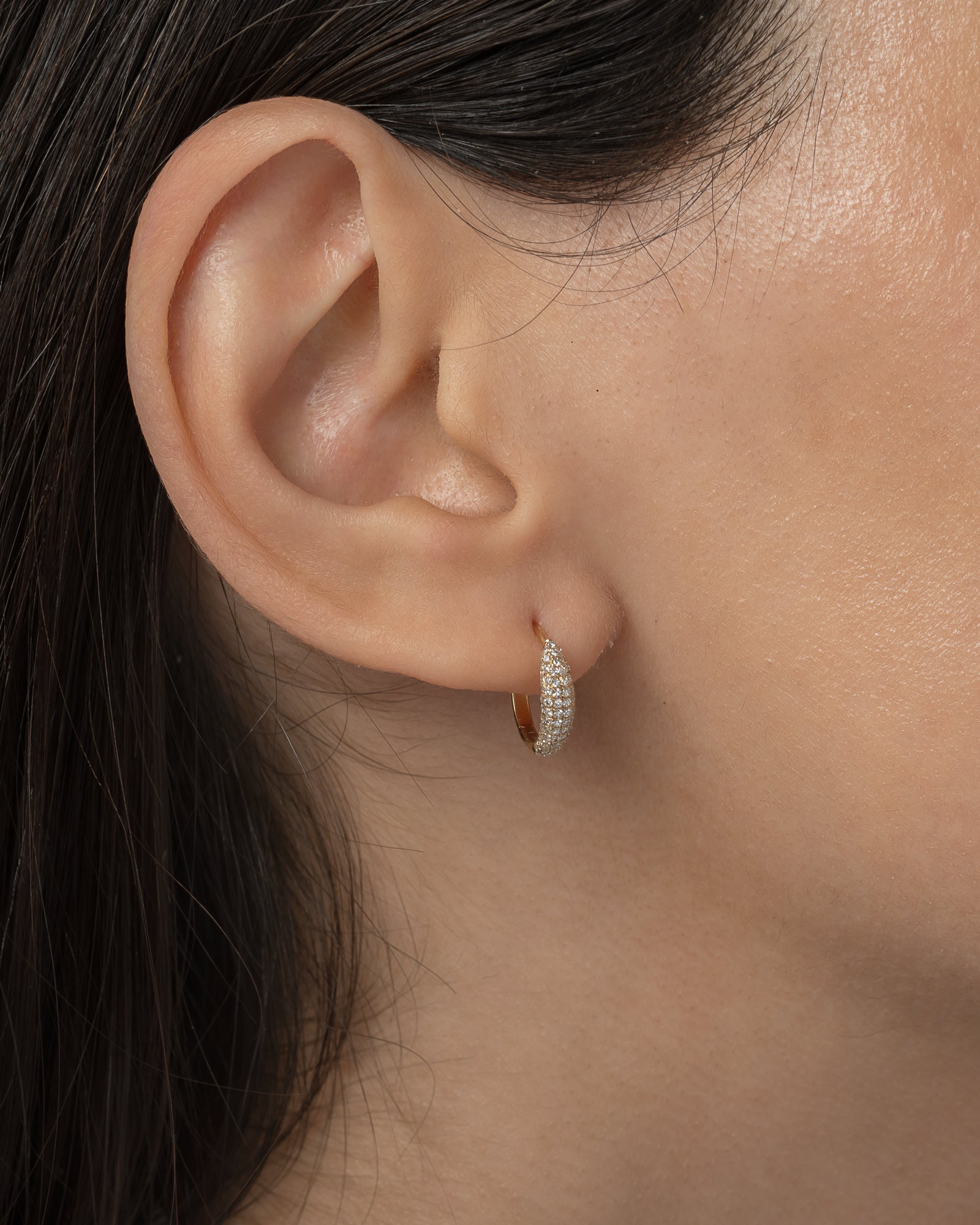 Diamond Pave Dome Huggie Earrings SAMPLE SALE Zoe Lev Jewelry