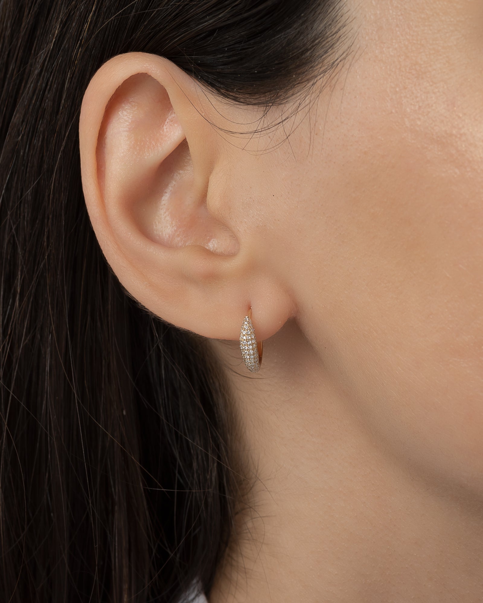 Diamond Pave Dome Huggie Earrings SAMPLE SALE Zoe Lev Jewelry