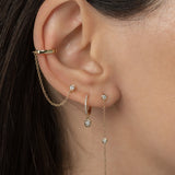 Triple Bezel Diamond Drop Earrings Zoe Lev Jewelry