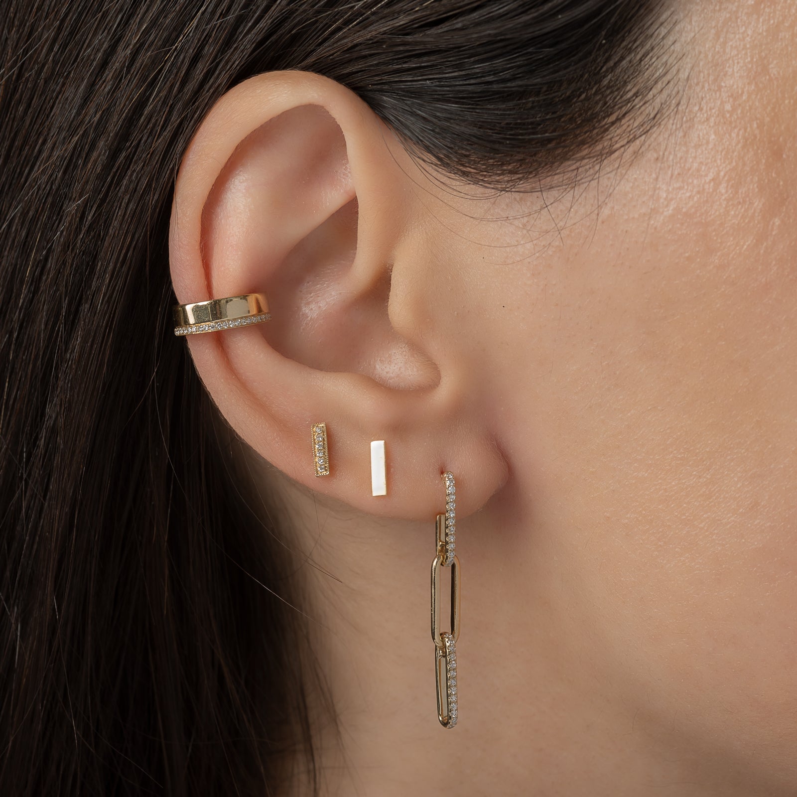 Diamond Bar Stud Earrings — Form To Feeling
