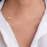 14k Gold Diamond Heart Asymmetrical Necklace SAMPLE SALE Zoe Lev Jewelry