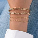 14k Gold Paper Clip Chain Bracelet Zoe Lev Jewelry