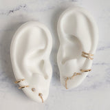 3 Prong Diamond Stud Chain Earrings Zoe Lev Jewelry