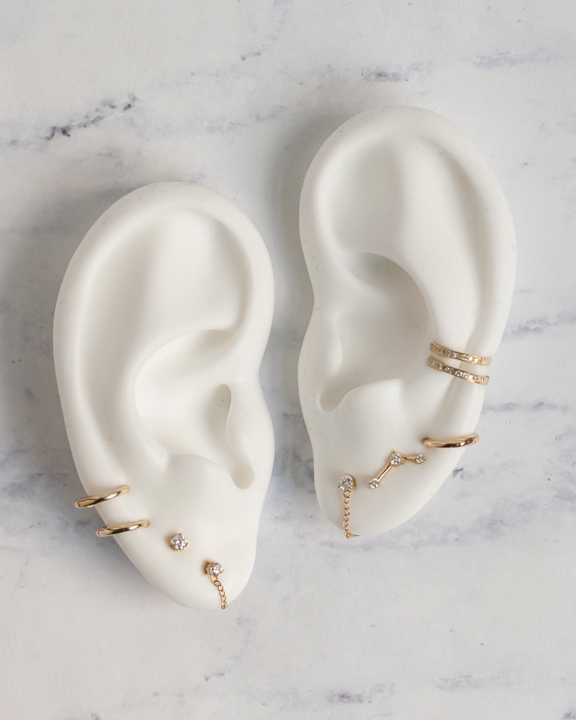 3 Prong Diamond Stud Chain Earrings Zoe Lev Jewelry