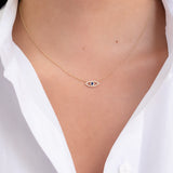 Diamond & Sapphire Evil Eye Necklace Zoe Lev Jewelry