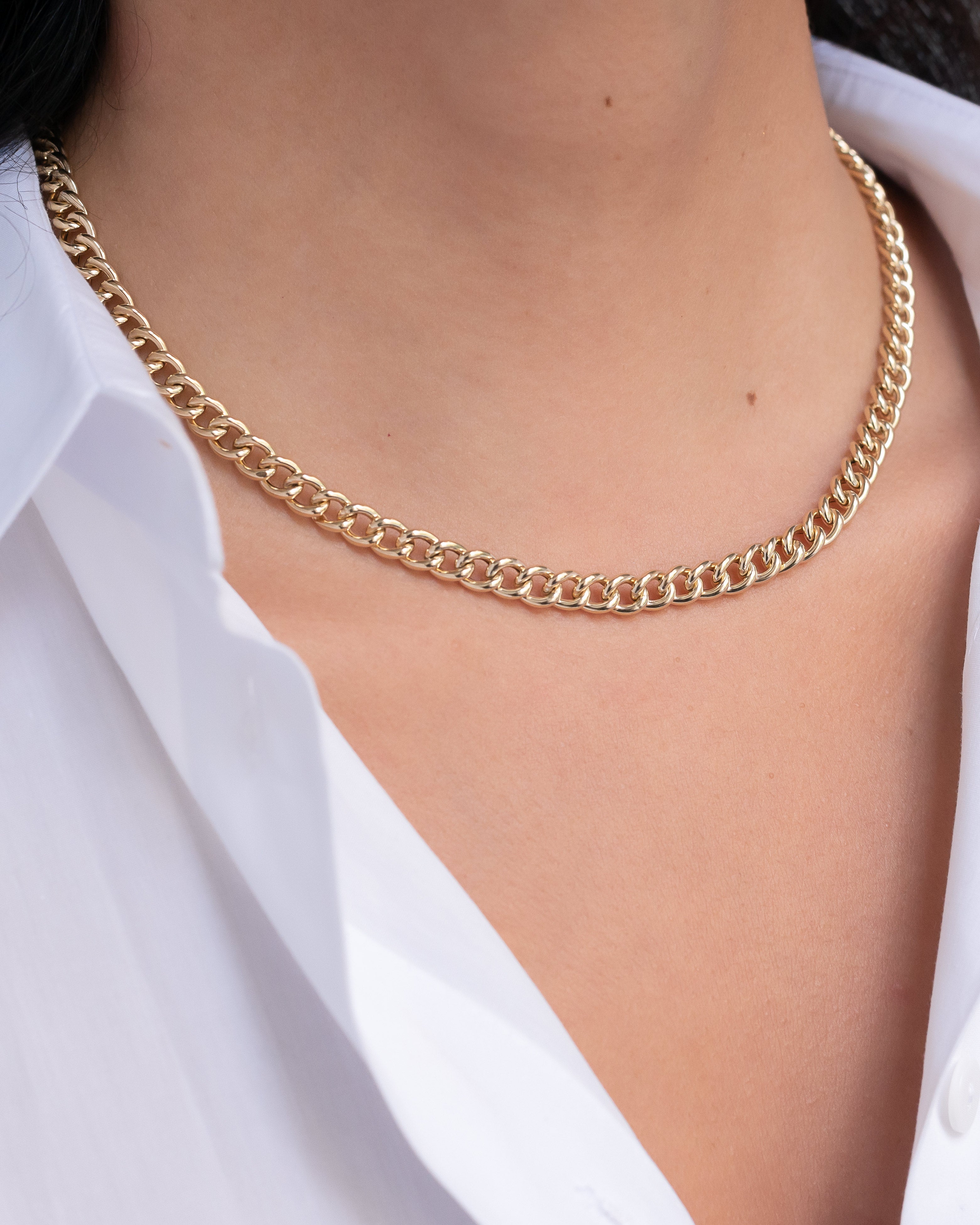 Curb Chain Necklace | 14K Gold | EF Collection 14K Rose Gold