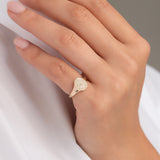 Pave Diamond Signet Ring Zoe Lev Jewelry