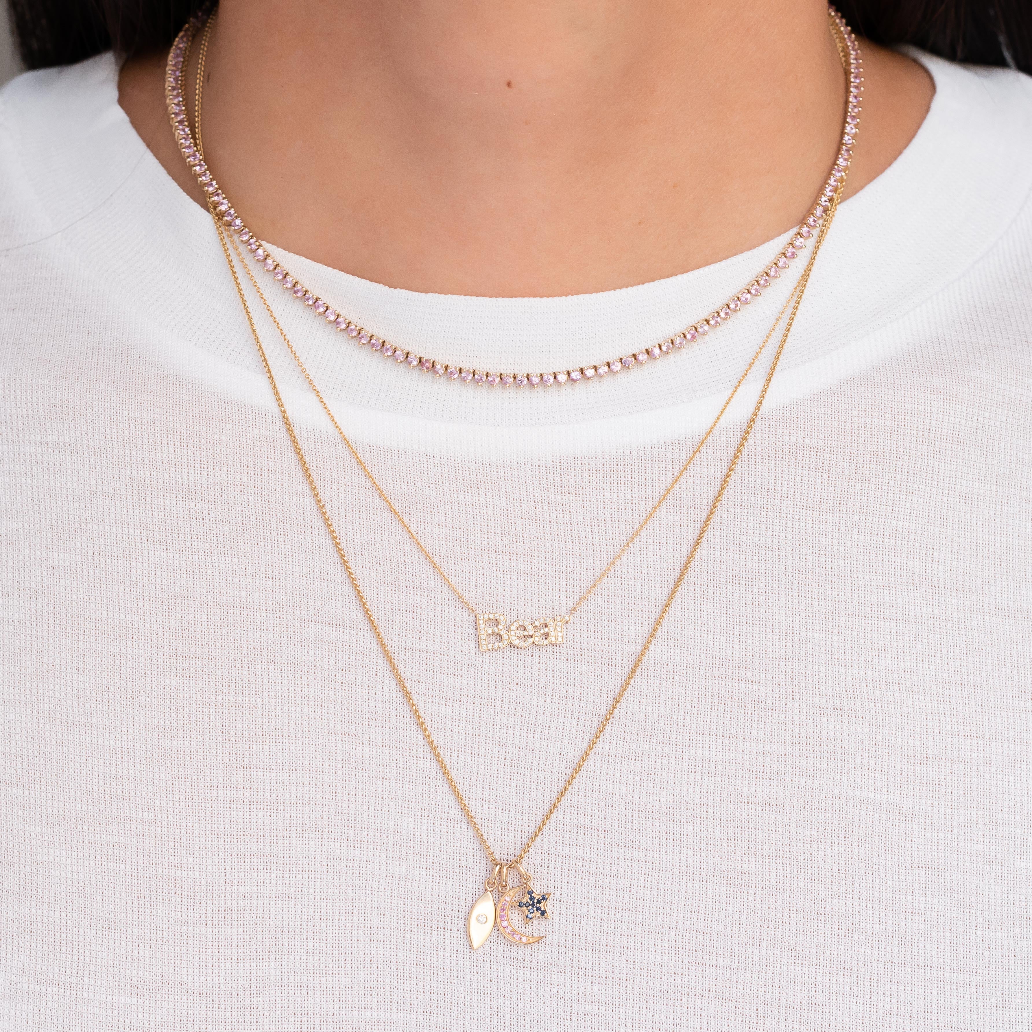 14k Gold Evil Eye with Tiny Diamond Pendant Zoe Lev Jewelry