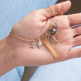 14k Gold Vertical Nameplate Pendant Personalized Zoe Lev Jewelry