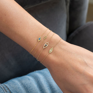 14k Gold Mini Evil Eye Bracelet