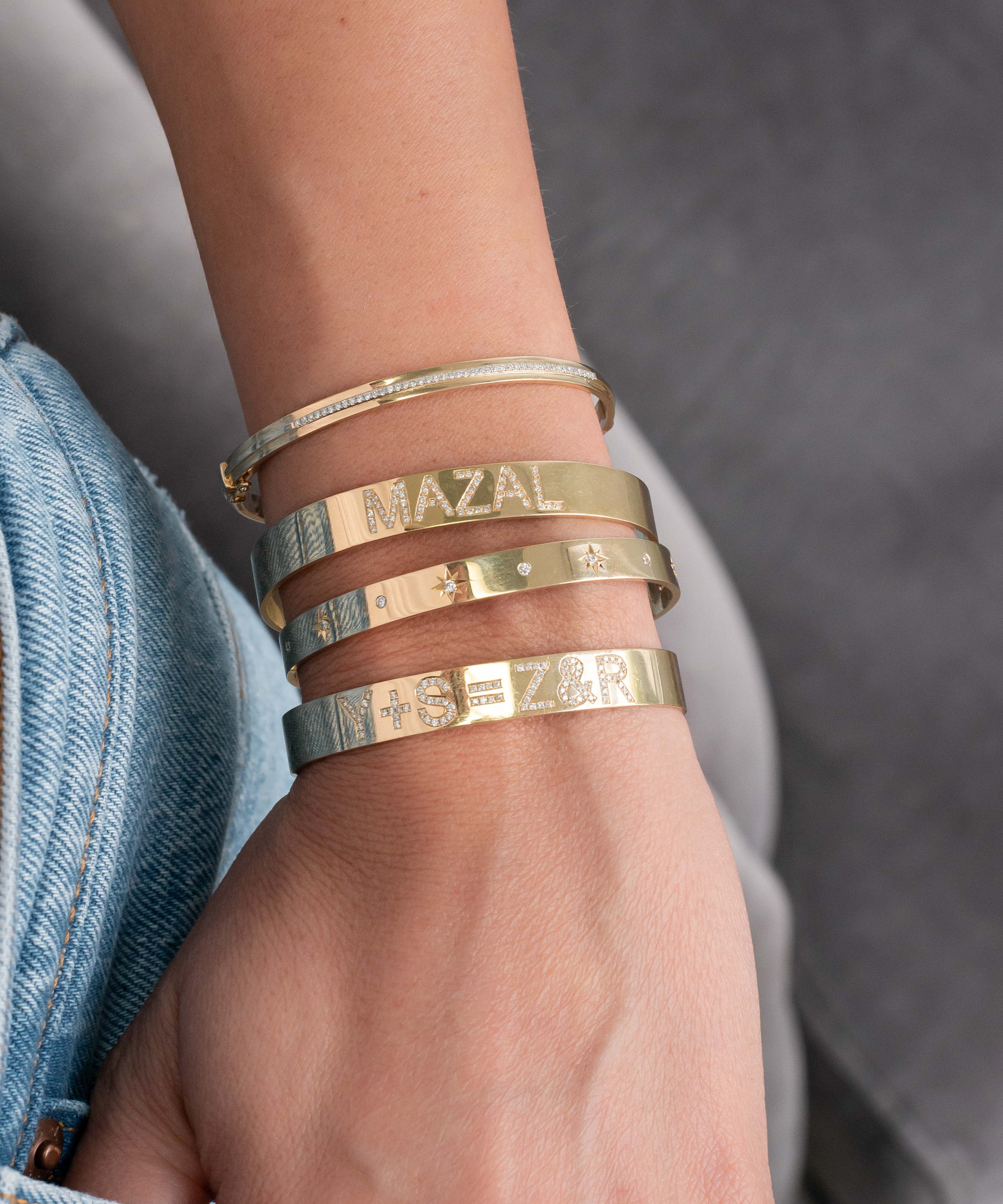 14k Gold Diamond Sunburst Cuff Zoe Lev Jewelry