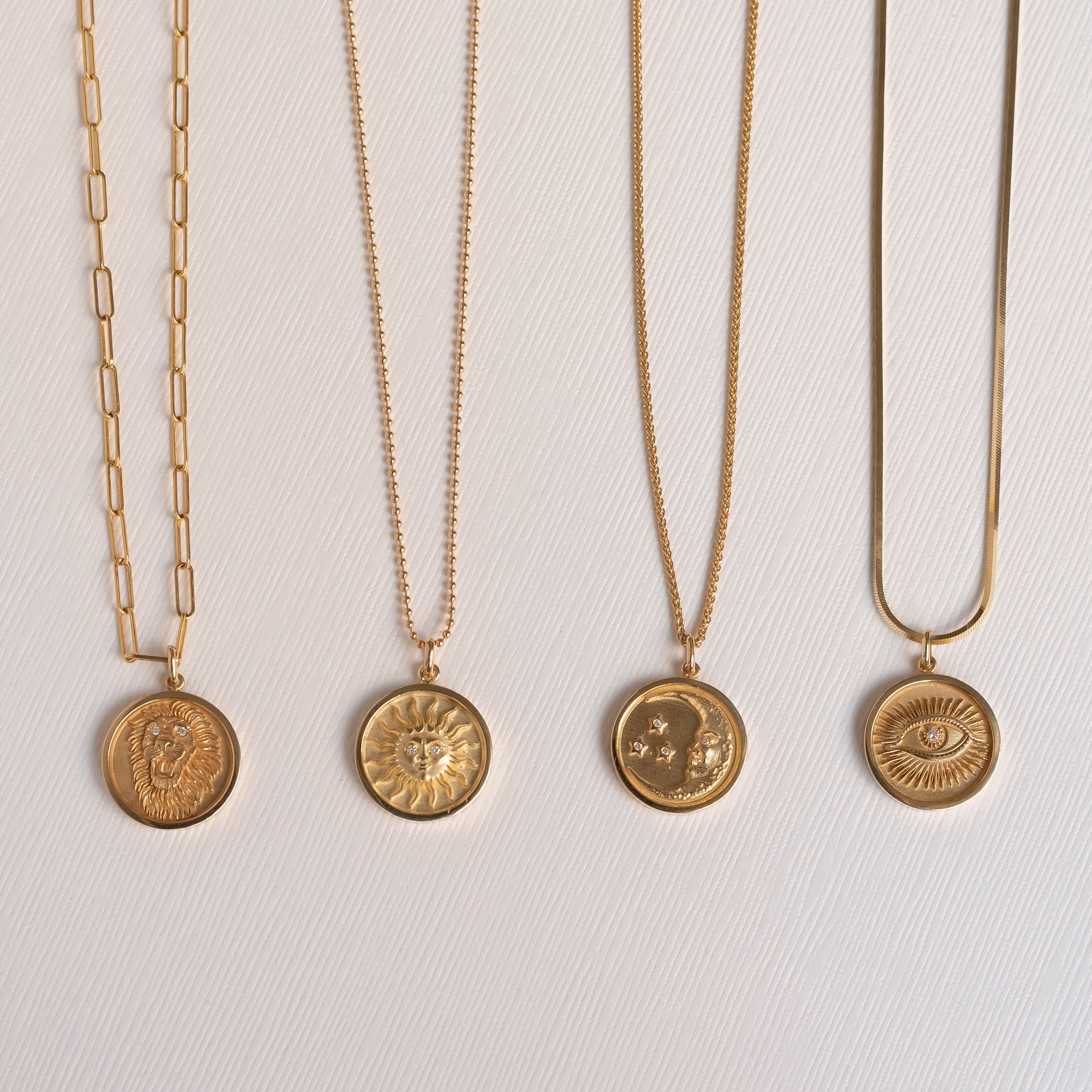 14k Gold Diamond Sun Medallion Pendant Zoe Lev Jewelry