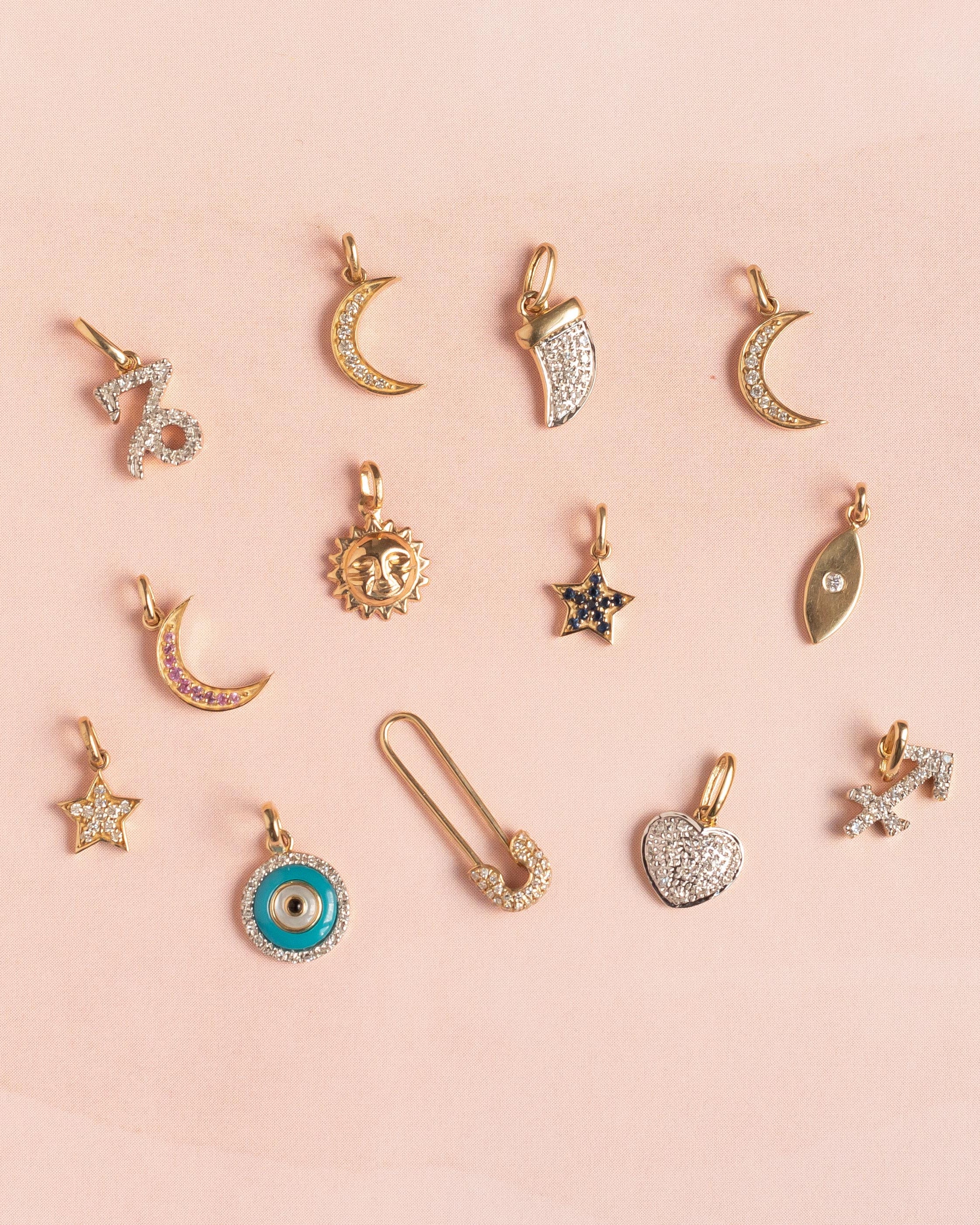 Diamond Horn Pendant SAMPLE SALE Zoe Lev Jewelry