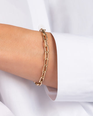 14k Gold Large Open Link Chain Bracelet