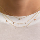 Small Bezel Diamond Necklace Zoe Lev Jewelry