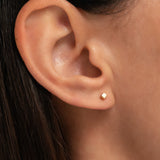 14k Gold Small Cube Stud Earrings Zoe Lev Jewelry