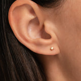 14k Gold Small Cube Stud Earrings Zoe Lev Jewelry