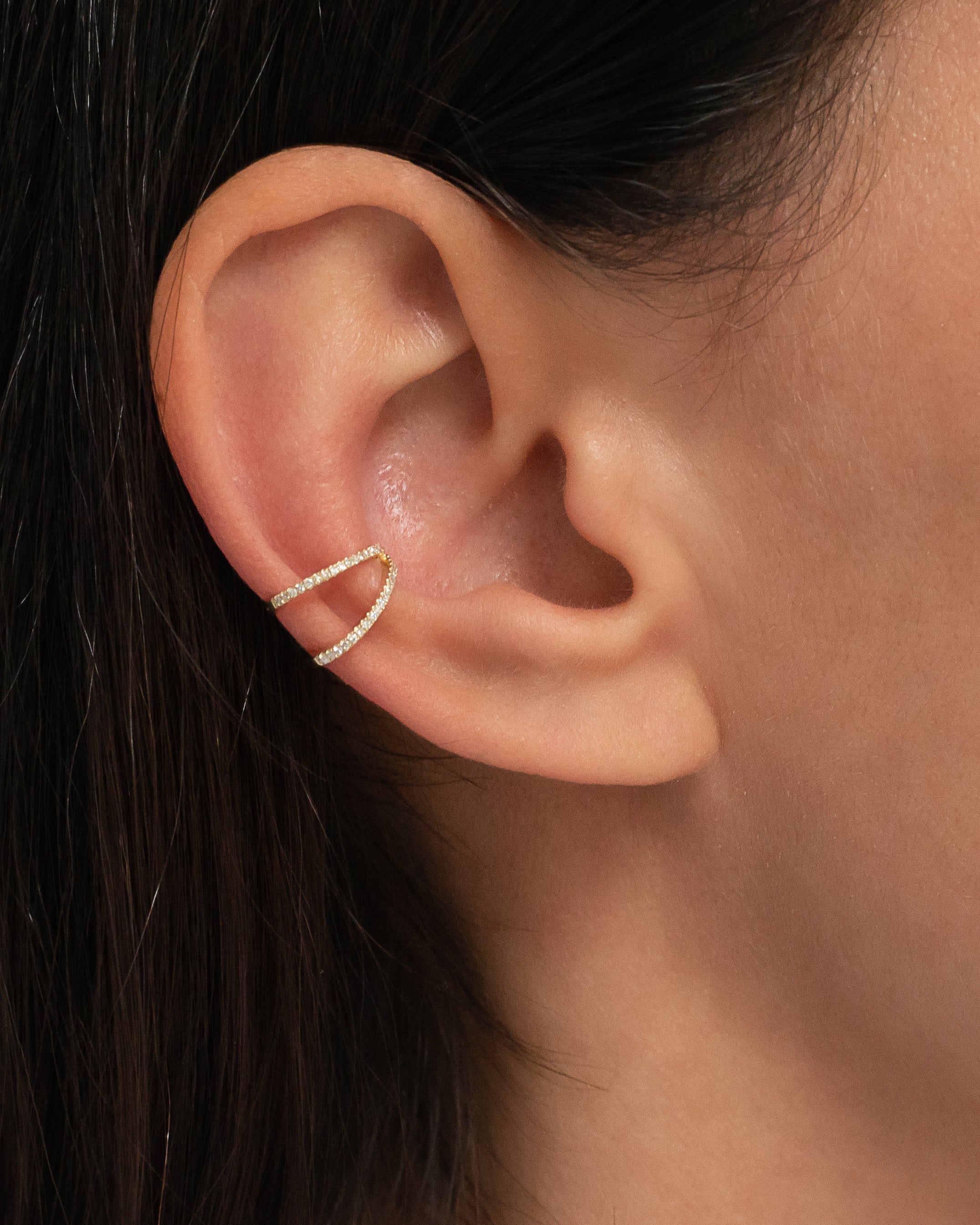 Double Diamond Ear Cuff Zoe Lev Jewelry