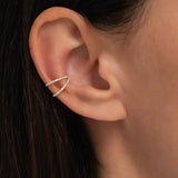 Double Diamond Ear Cuff Zoe Lev Jewelry